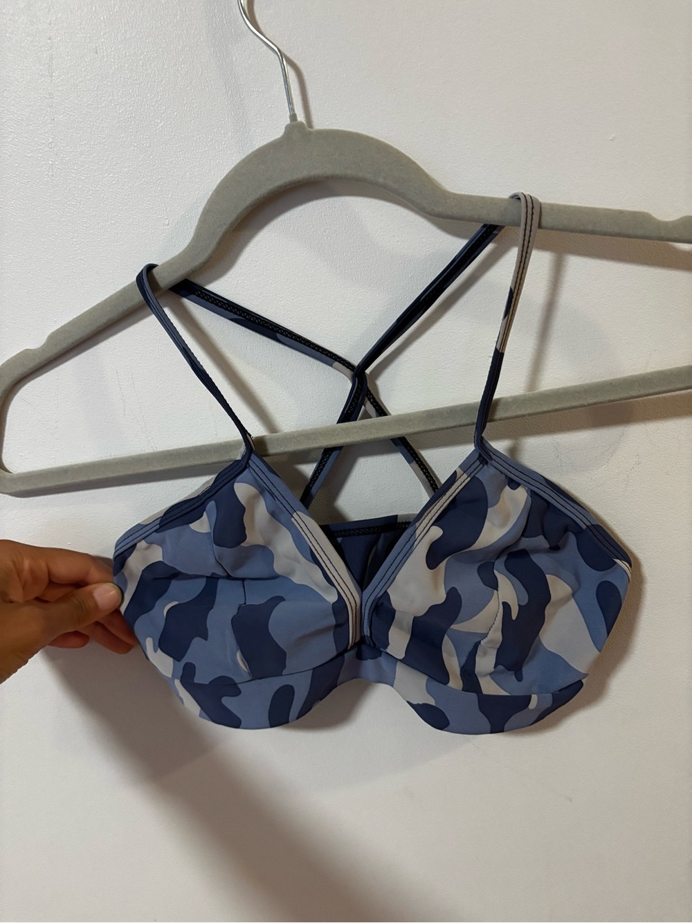 Blue Camo Strappy Bralette